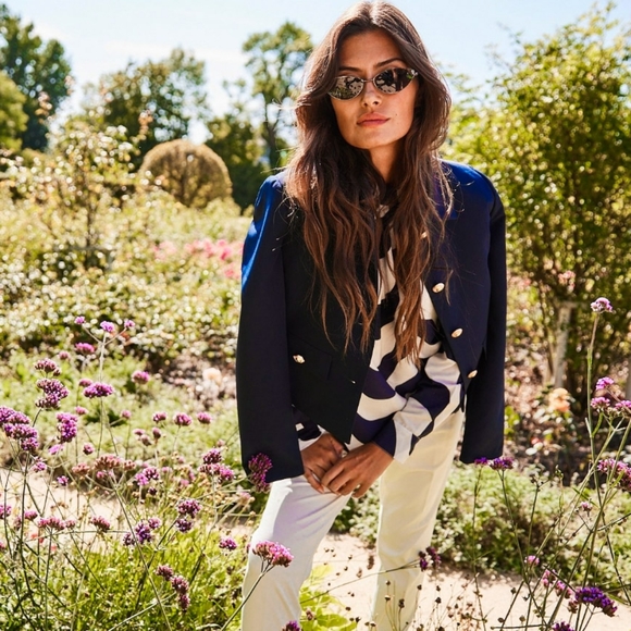 New Mock Neck Printed Slip-On Shirt with Tie Back by Aniston Large - Picture 1 of 5